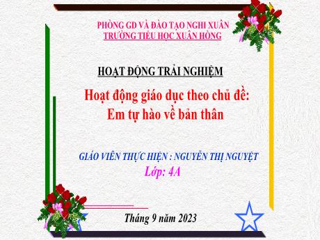 Bài giảng HĐTN 4 - HĐGD theo chủ đề: Em tự hào về bản thân (Nguyễn Thị Nguyệt)