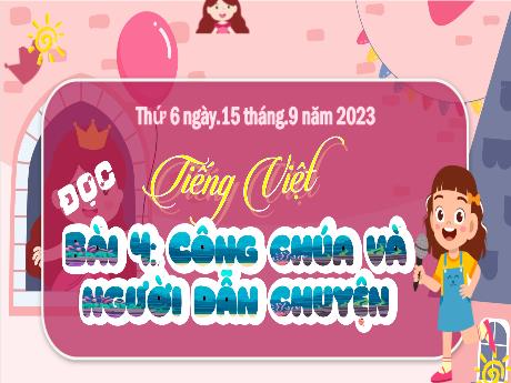 Bài giảng Tiếng Việt 4 - Bài 4: Đọc: Công chúa và người dẫn chuyện (Tiết 1+2)(Cao Thị Thủy)