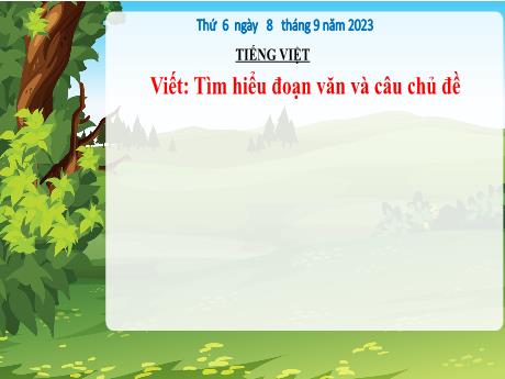 Bài giảng Tiếng Việt 4 - Viết: Tìm hiểu đoạn văn và câu chủ đề (Hà Thị Lê Na)