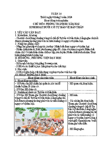 Kế hoạch bài dạy Lớp 4 - Thứ 2 đến Thứ 4, Tuần 25 Năm học 2023-2024 (Cao Thị Thủy)
