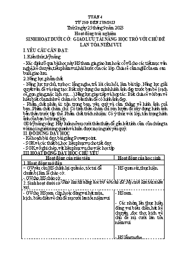 Kế hoạch bài dạy Lớp 4 - Thứ 2 đến Thứ 4, Tuần 4 Năm học 2023-2024 (Cao Thị Thủy)
