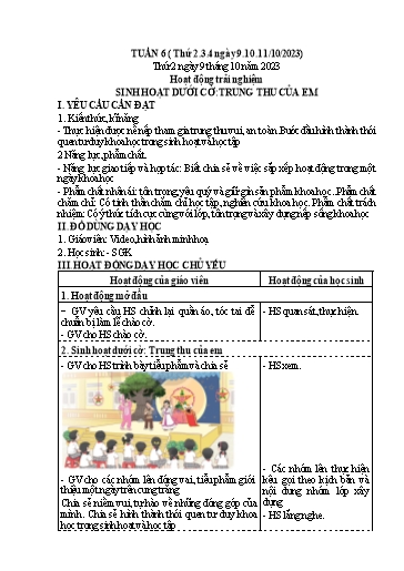 Kế hoạch bài dạy Lớp 4 - Thứ 2 đến Thứ 4, Tuần 6 Năm học 2023-2024 (Cao Thị Thủy)