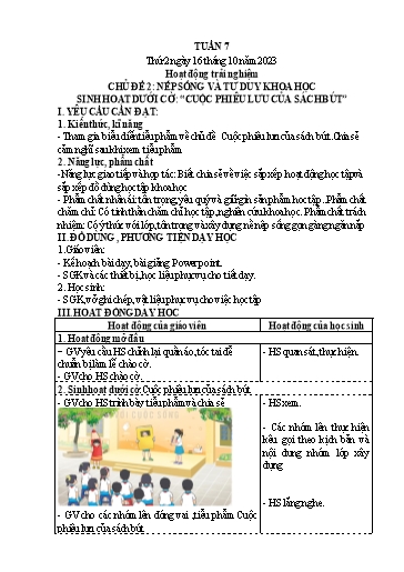 Kế hoạch bài dạy Lớp 4 - Thứ 2 đến Thứ 4, Tuần 7 Năm học 2023-2024 (Cao Thị Thủy)