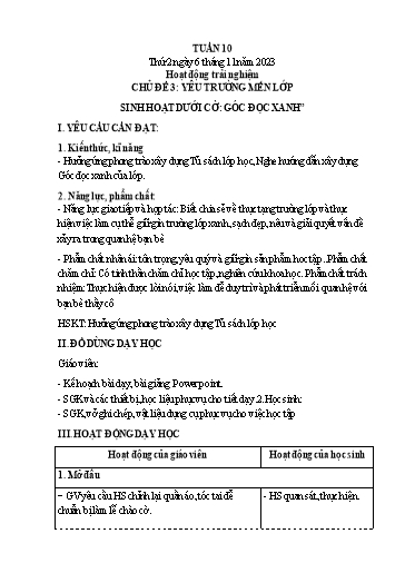 Kế hoạch bài dạy Lớp 4 - Thứ 2+3+4, Tuần 10 Năm học 2023-2024 (Hà Thị Lê Na)
