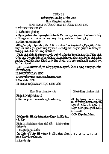 Kế hoạch bài dạy Lớp 4 - Thứ 2+3+4, Tuần 11 Năm học 2023-2024 (Hà Thị Lê Na)