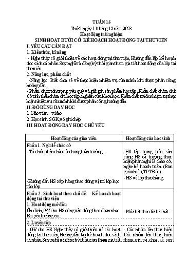 Kế hoạch bài dạy Lớp 4 - Thứ 2+3+4, Tuần 15 Năm học 2023-2024 (Nguyễn Thị Nguyệt)