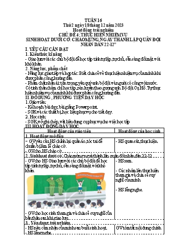 Kế hoạch bài dạy Lớp 4 - Thứ 2+3+4, Tuần 16 Năm học 2023-2024 (Cao Thị Thủy)