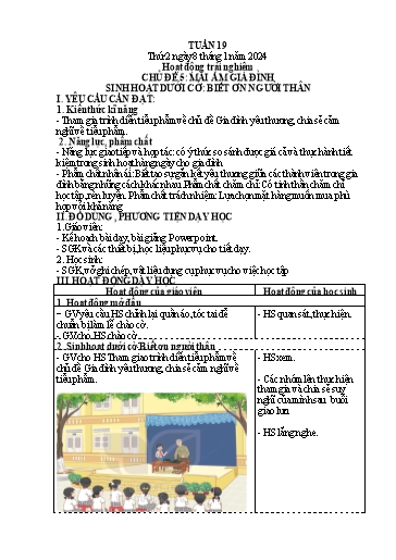 Kế hoạch bài dạy Lớp 4 - Thứ 2+3+4, Tuần 19 Năm học 2023-2024 (Cao Thị Thủy)
