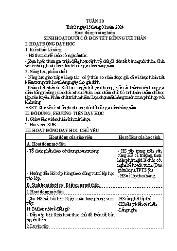 Kế hoạch bài dạy Lớp 4 - Thứ 2+3+4, Tuần 20 Năm học 2023-2024 (Hà Thị Lê Na)