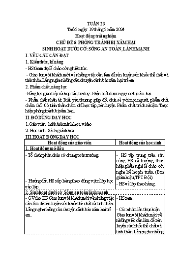 Kế hoạch bài dạy Lớp 4 - Thứ 2+3+4, Tuần 23 Năm học 2023-2024 (Cao Thị Thủy)