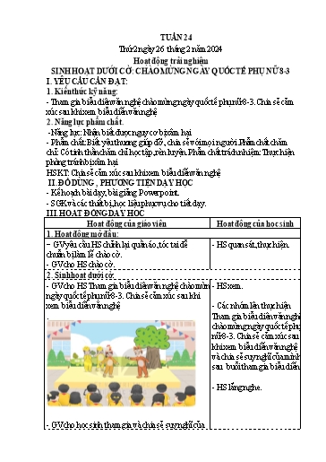 Kế hoạch bài dạy Lớp 4 - Thứ 2+3+4, Tuần 24 Năm học 2023-2024 (Hà Thị Lê Na)