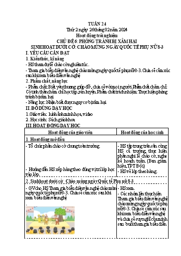 Kế hoạch bài dạy Lớp 4 - Thứ 2+3+4, Tuần 24 Năm học 2023-2024 (Nguyễn Thị Nguyệt)