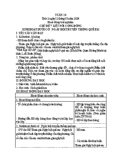 Kế hoạch bài dạy Lớp 4 - Thứ 2+3+4, Tuần 26 Năm học 2023-2024 (Cao Thị Thủy)