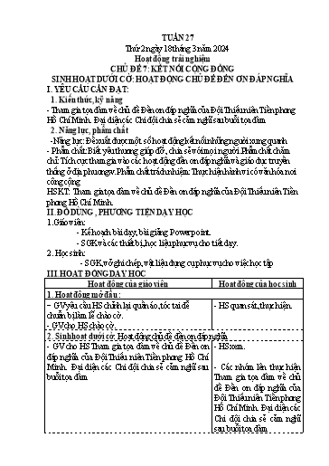 Kế hoạch bài dạy Lớp 4 - Thứ 2+3+4, Tuần 27 Năm học 2023-2024 (Hà Thị Lê Na)