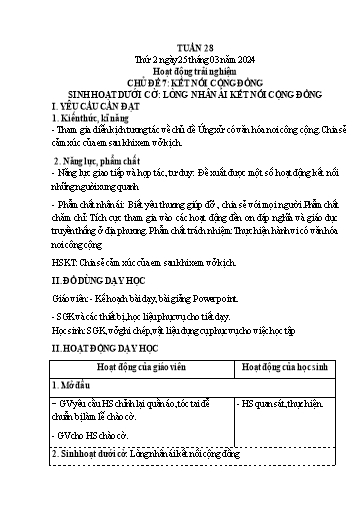 Kế hoạch bài dạy Lớp 4 - Thứ 2+3+4, Tuần 28 Năm học 2023-2024 (Hà Thị Lê Na)