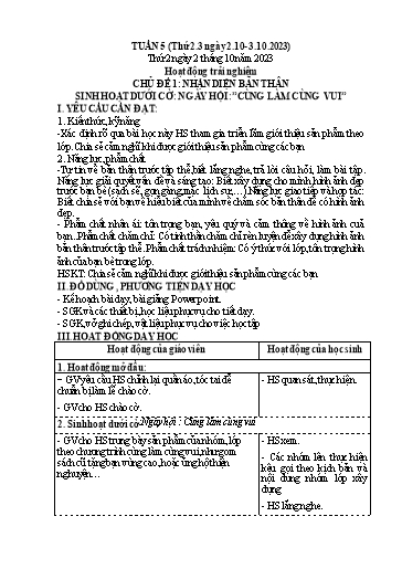 Kế hoạch bài dạy Lớp 4 - Thứ 2+3+4, Tuần 5 Năm học 2023-2024 (Hà Thị Lê Na)