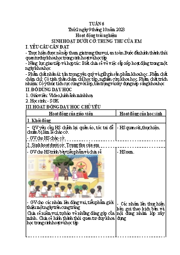 Kế hoạch bài dạy Lớp 4 - Thứ 2+3+4, Tuần 6 Năm học 2023-2024 (Hà Thị Lê Na)