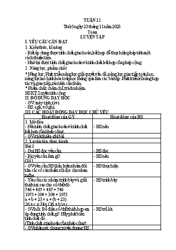 Kế hoạch bài dạy Lớp 4 - Thứ 5+6, Tuần 12 Năm học 2023-2024 (Hà Thị Lê Na)