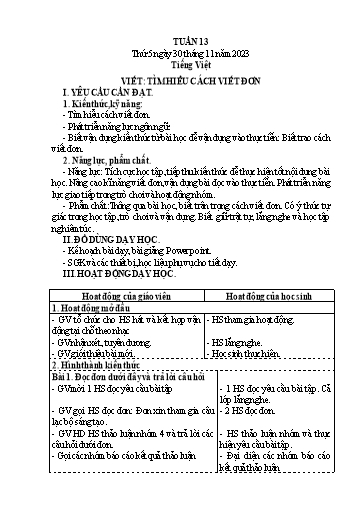 Kế hoạch bài dạy Lớp 4 - Thứ 5+6, Tuần 13 Năm học 2023-2024 (Cao Thị Thủy)