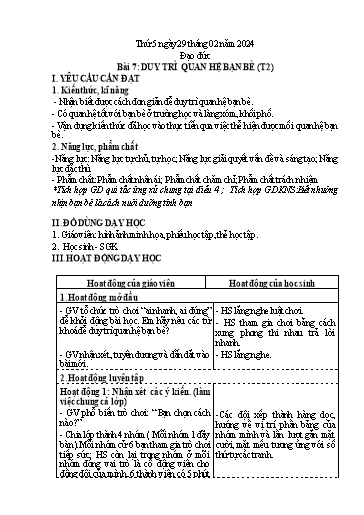 Kế hoạch bài dạy Lớp 4 - Thứ 5+6, Tuần 24 Năm học 2023-2024 (Nguyễn Thị Nguyệt)