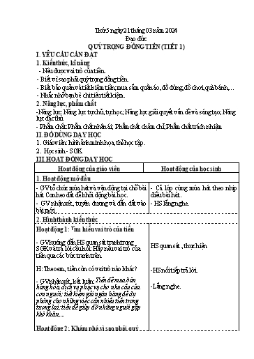 Kế hoạch bài dạy Lớp 4 - Thứ 5+6, Tuần 27 Năm học 2023-2024 (Nguyễn Thị Nguyệt)