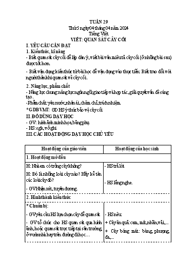 Kế hoạch bài dạy Lớp 4 - Thứ 5+6, Tuần 29 Năm học 2023-2024 (Cao Thị Thủy)