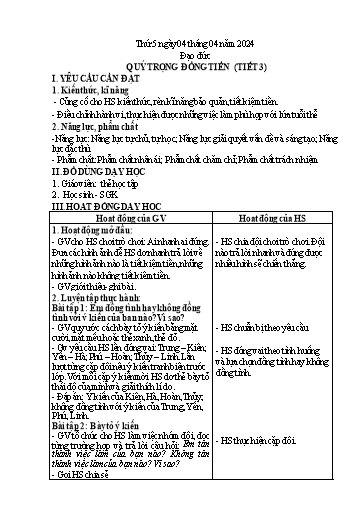 Kế hoạch bài dạy Lớp 4 - Thứ 5+6, Tuần 29 Năm học 2023-2024 (Nguyễn Thị Nguyệt)