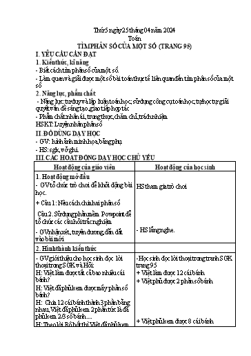 Kế hoạch bài dạy Lớp 4 - Thứ 5+6, Tuần 32 Năm học 2023-2024 (Hà Thị Lê Na)
