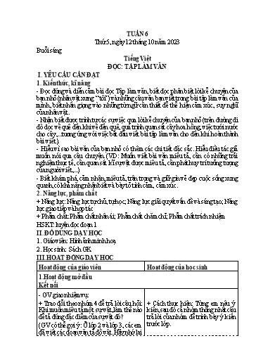 Kế hoạch bài dạy Lớp 4 - Thứ 5+6, Tuần 6 Năm học 2023-2024 (Hà Thị Lê Na)