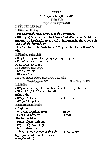 Kế hoạch bài dạy Lớp 4 - Thứ 5+6, Tuần 7 Năm học 2023-2024 (Hà Thị Lê Na)