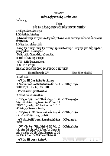 Kế hoạch bài dạy Lớp 4 - Thứ 5+6, Tuần 7 Năm học 2023-2024 (Nguyễn Thị Nguyệt)