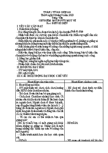 Kế hoạch bài dạy Lớp 4 - Tuần 1 Năm học 2023-2024 (Cao Thị Thủy)