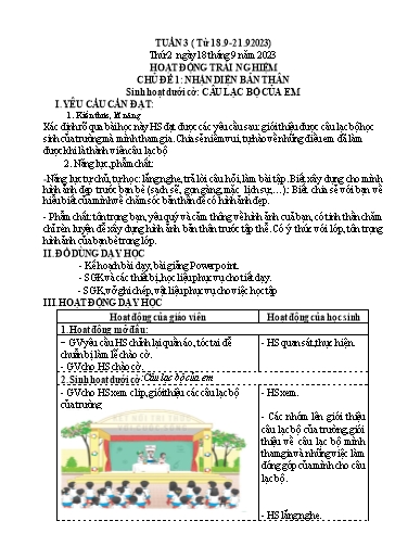 Kế hoạch bài dạy Lớp 4B - Thứ 2 đến Thứ 5, Tuần 3 Năm học 2023-2024 (Cao Thị Thủy)